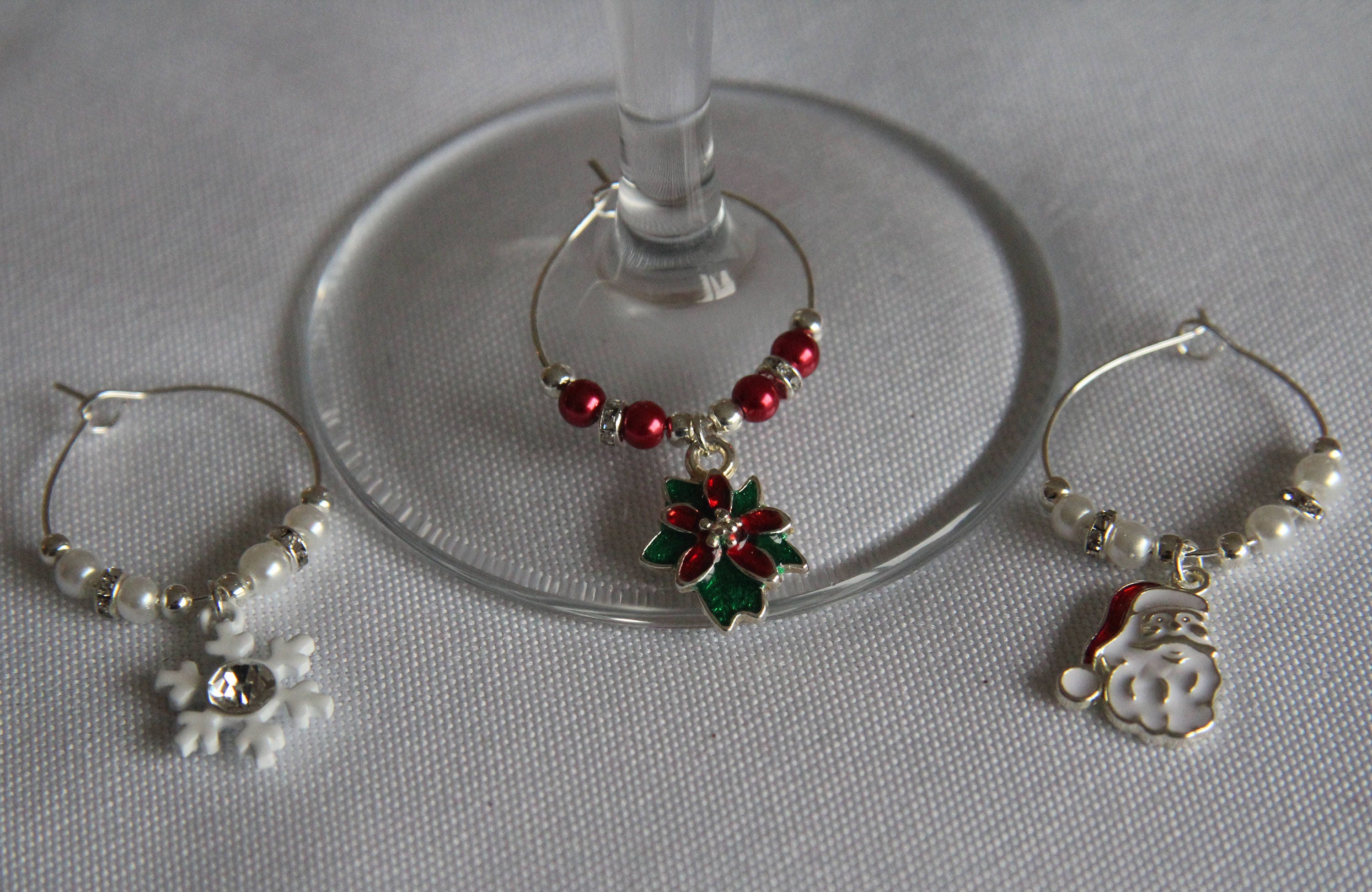 Luxury Christmas Wine Glass Charms Etsy UK