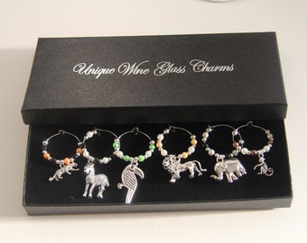 Animal Wine Glass Charms - Set Of 6, Drink Markers - View #10