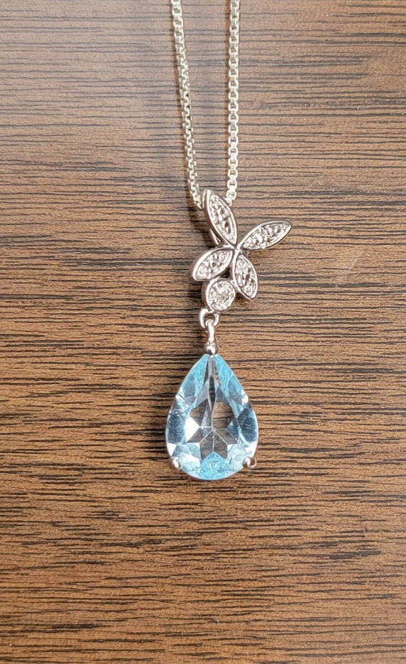 Sterling Silver Topaz Pendant With Sterling Silver