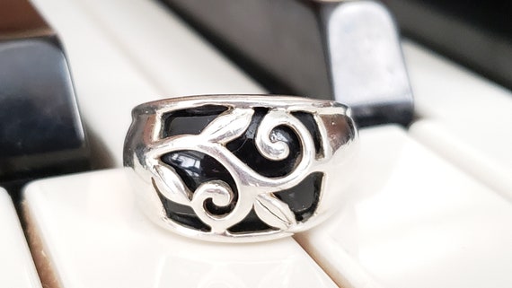 Sterling Silver Ring With Black Onyx - Onyx Ring … - image 2