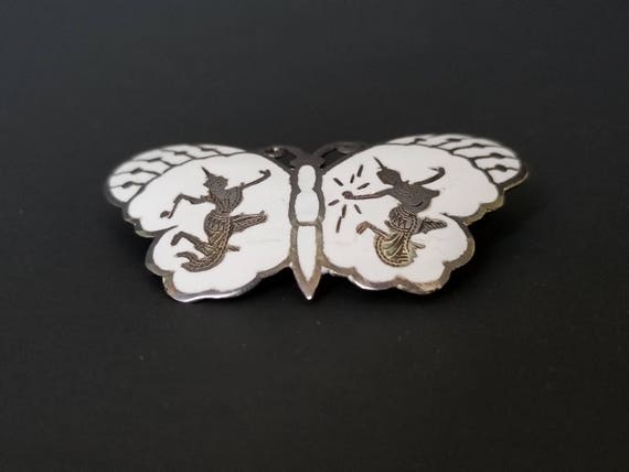 Vintage Siam Sterling Silver Butterfly Pin/Brooch - image 3