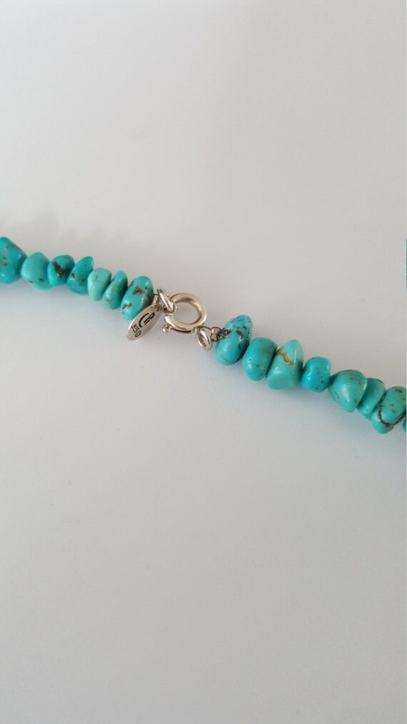 Turquoise Necklace With Sterling Silver clasp - image 4
