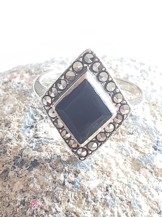 Sterling Silver Black Onyx Ring  - Sterling Silve… - image 4