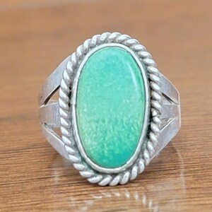 Vintage Sterling Silver Navajo Jadeite Ring - Hand-Made Navajo Ring  - Sterling Silver  - Navajo  - Southwestern