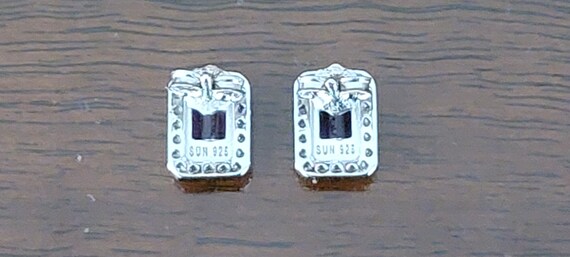 Sterling Silver Amethyst Pierced Earrings  - Ster… - image 6