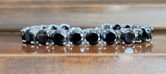 Sterling Silver Bracelet With Cubic Zirconian Bla… - image 4