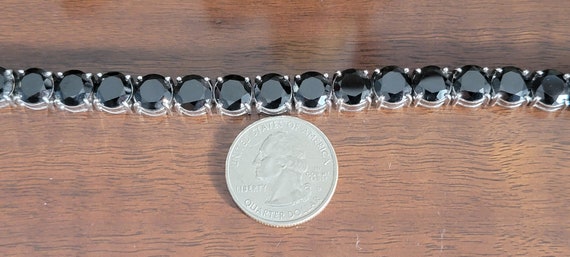Sterling Silver Bracelet With Cubic Zirconian Bla… - image 8