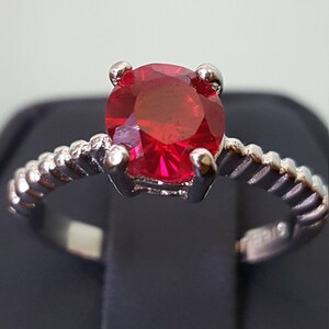 Sterling Silver Ring With Red Gem - Woman&#39;s Ring - Sterling Silver - Jewelry Silver Jewelry
