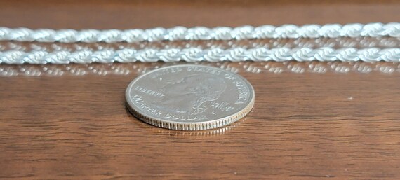 Sterling Silver Rope Chain -  24" Sterling Silver… - image 7