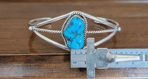 Sterling Silver Navajo Turquoise Cuff  - Sterling… - image 7