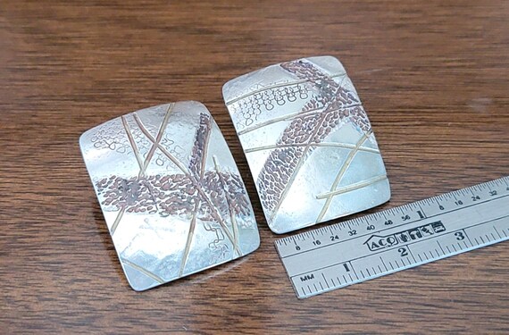 Textured Rectangle Post Earrings Abstract Southwe… - image 6