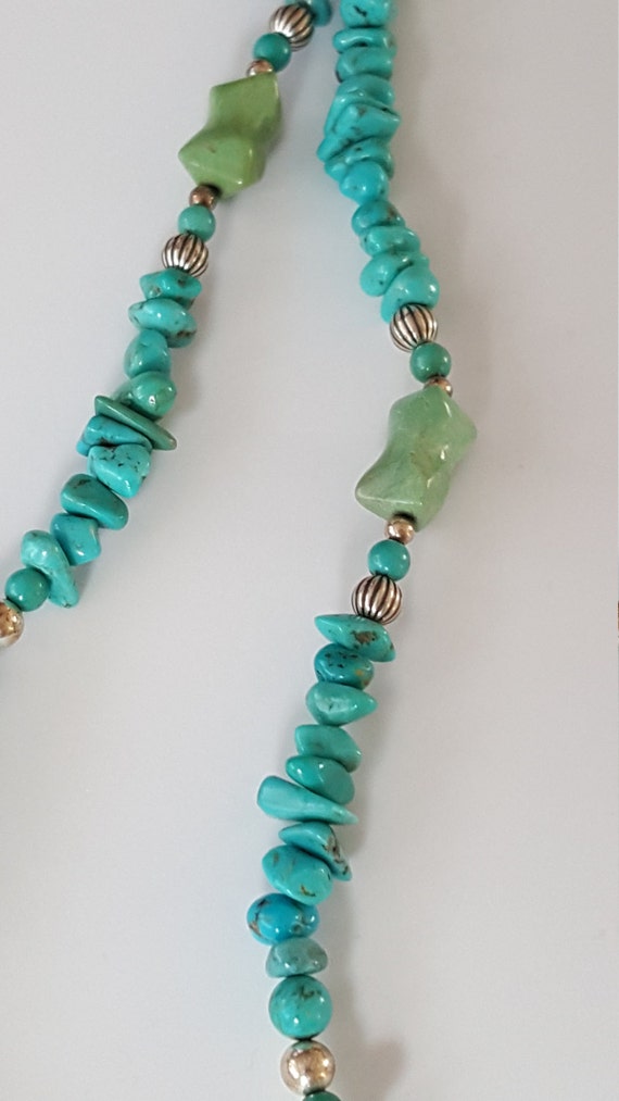 Turquoise Necklace With Sterling Silver clasp - image 1