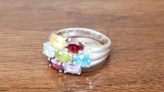 Sterling Silver Gemstone Ring - Size 8 - image 3
