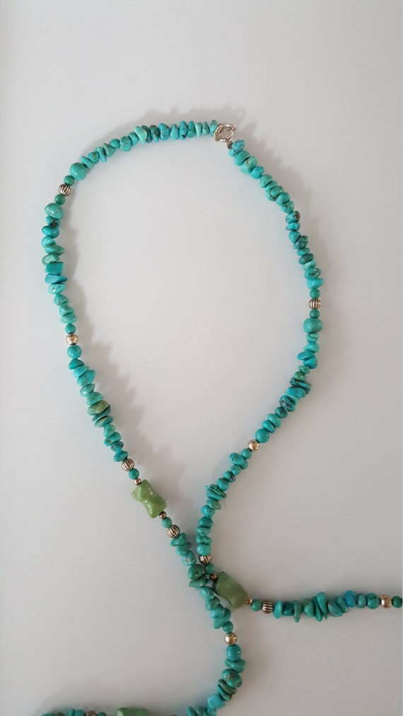 Turquoise Necklace With Sterling Silver clasp - image 3