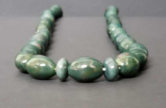 Blood Stone Necklace  Green Blood Stone Necklace … - image 1