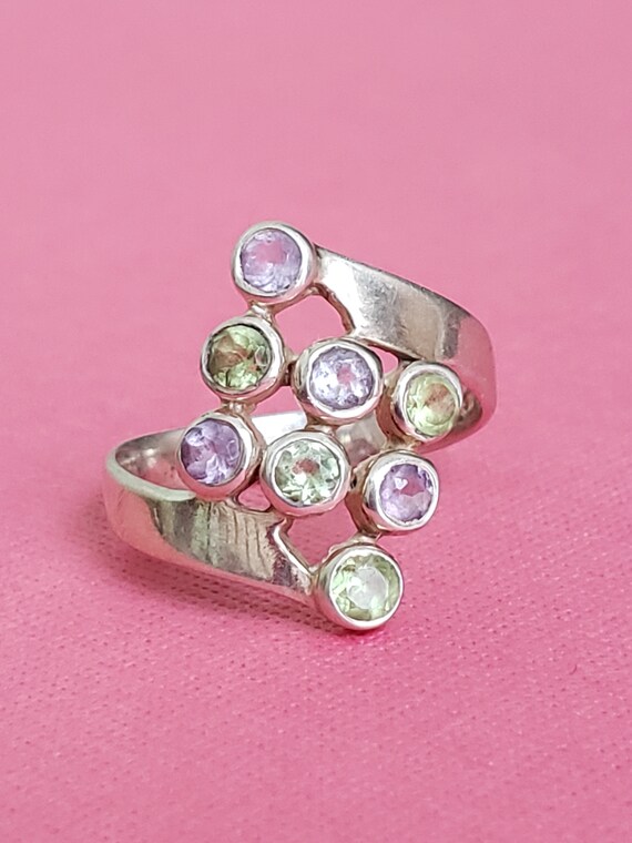 sterling silver ring pastel Gem