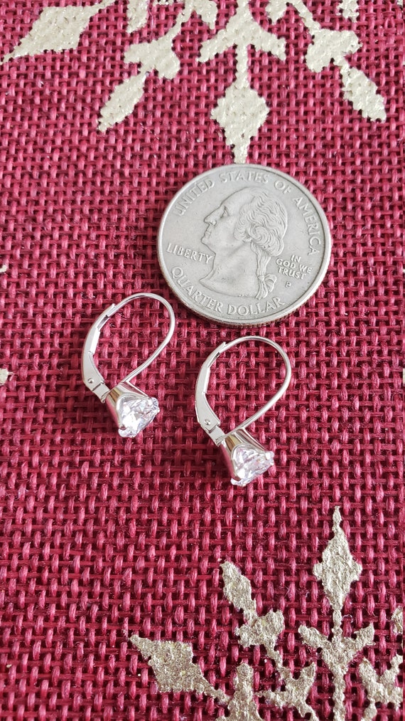 Sterling Silver Pierced Earrings With Cubic Zirco… - image 5