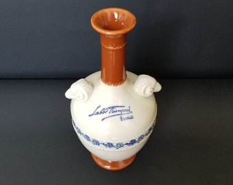 Labbe Francois 1930s Footed Liquor Bottle - Rams Head French Footed Liquor Bottle