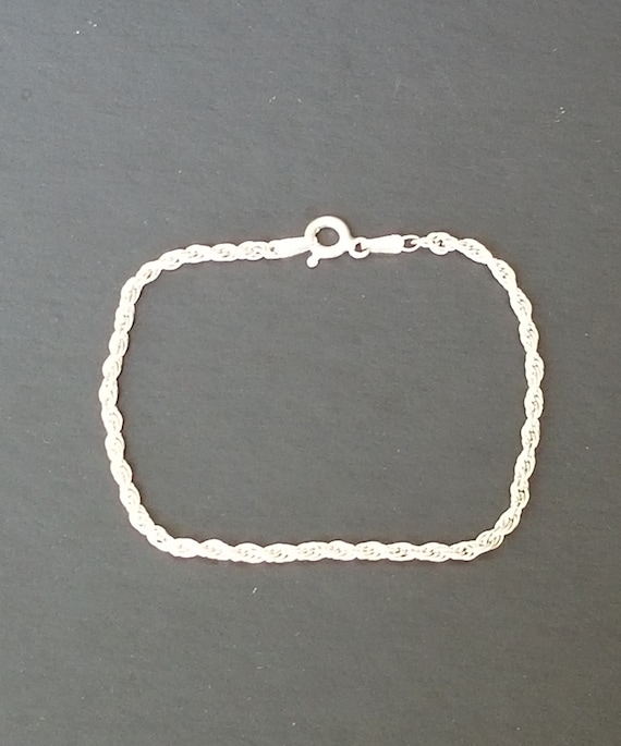 Sterling Silver Rope Chain Bracelet