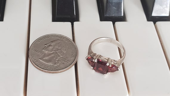 Sterling Silver Ring With Garnets - Garnet Ring  … - image 6