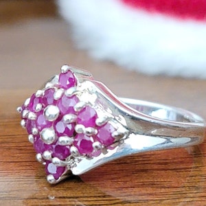 Sterling Silver Ruby Ring  - Ruby Ring - Sterling Silver Ring  - Sterling Silver