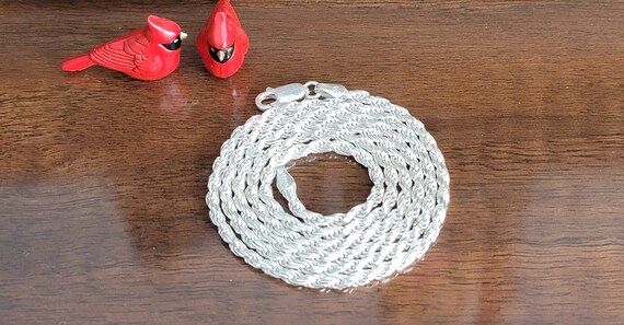 Sterling Silver Rope Chain -  24" Sterling Silver… - image 4