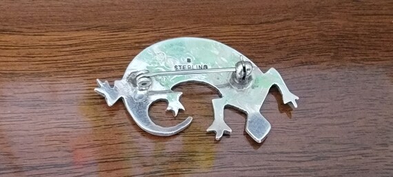 Sterling Silver Aztec Lizard Brooch - Sterling Si… - image 5