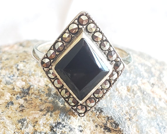 Sterling Silver Black Onyx Ring  - Sterling Silve… - image 5