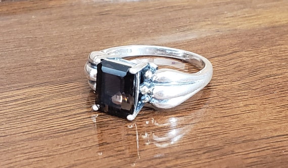 Sterling Silver Ring With Smoky Topaz  - Vintage … - image 3
