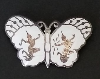 Vintage Siam Sterling Silver Butterfly Pin/Brooch