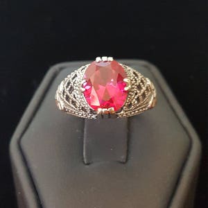 Sterling Silver 2ct Ruby Ring - Filigree Ring 925 Sterling Silver - Ruby Ring - Ring - Jewelry - Sterling Silver