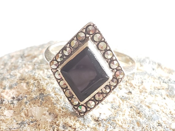 Sterling Silver Black Onyx Ring  - Sterling Silve… - image 3