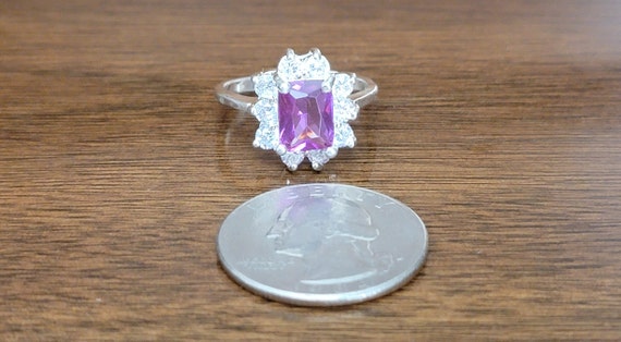 Sterling Silver Cocktail Ring With Amethyst And C… - image 7