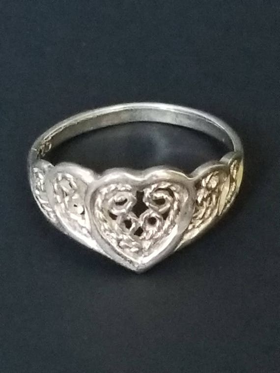Sterling Silver Heart Ring / Sterling Silver Ring… - image 1