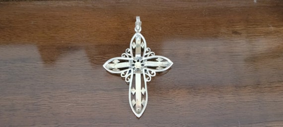 Sterling Silver Cross Pendant With Marcasite  - S… - image 5