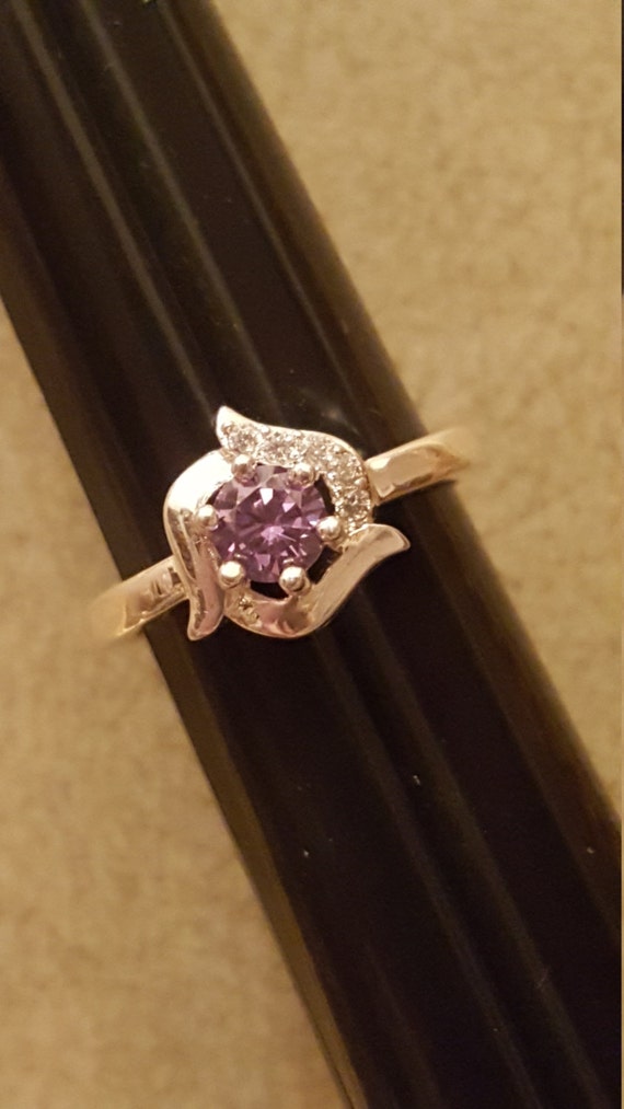 Sterling silver ring with amethyst
