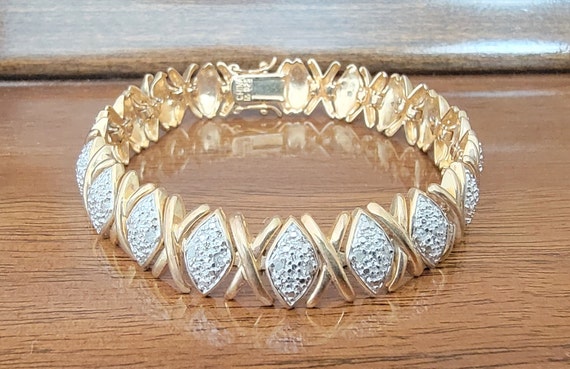 Sterling Silver Bracelet With Gold Overlay - Ster… - image 1