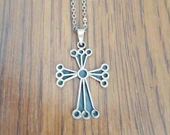 Sterling silver cross with sterling silver chain