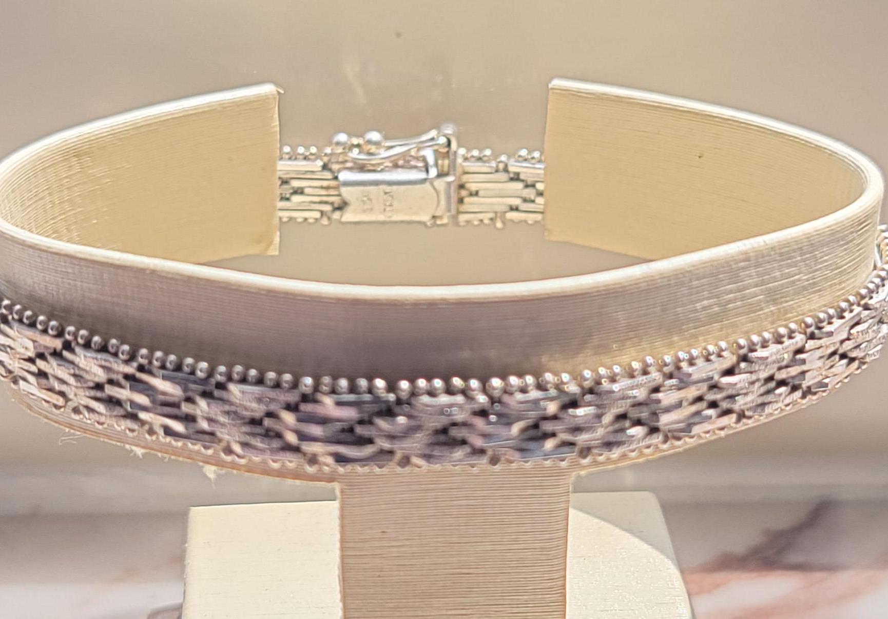 Vintage 1980s Sterling Silver Bracelet: Italy .925, 7.5