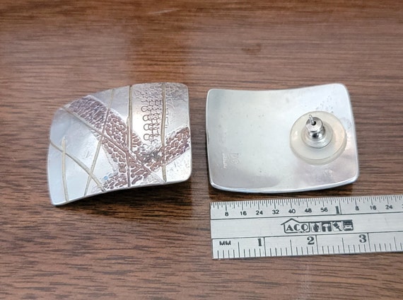 Textured Rectangle Post Earrings Abstract Southwe… - image 5