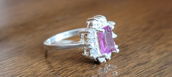 Sterling Silver Cocktail Ring With Amethyst And C… - image 2