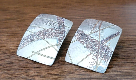 Textured Rectangle Post Earrings Abstract Southwe… - image 7