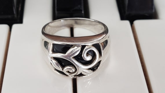Sterling Silver Ring With Black Onyx - Onyx Ring … - image 7