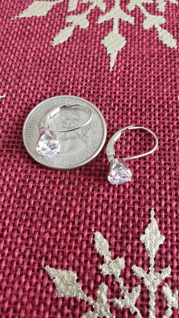 Sterling Silver Pierced Earrings With Cubic Zirco… - image 6