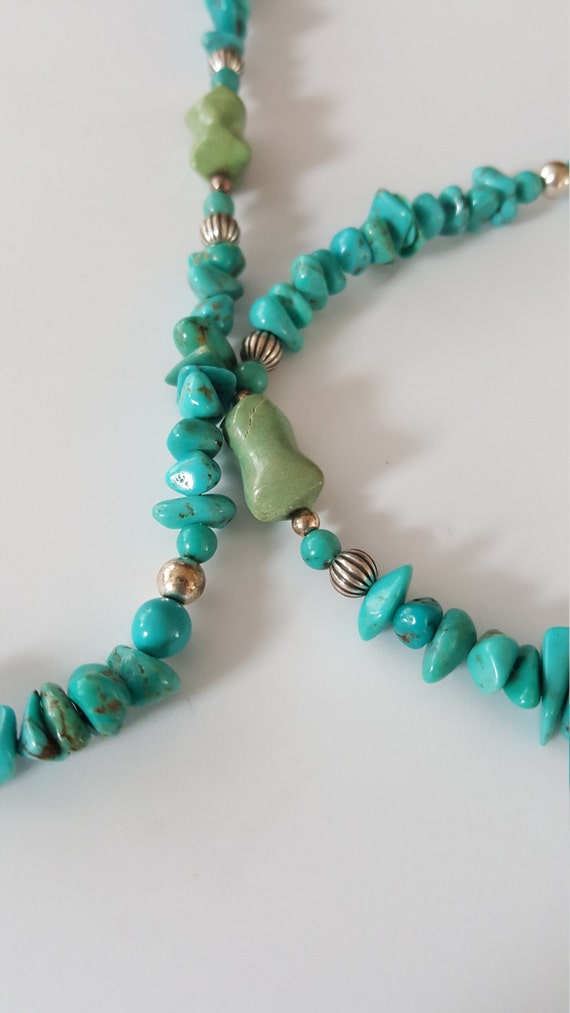 Turquoise Necklace With Sterling Silver clasp - image 5