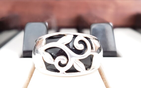 Sterling Silver Ring With Black Onyx - Onyx Ring … - image 5