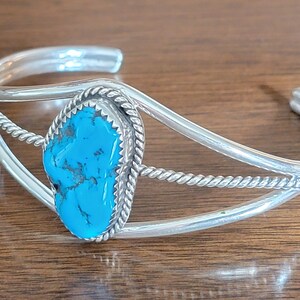 Sterling Silver Navajo Turquoise Cuff  - Sterling Silver Cuff - Turquoise Cuff - Navajo Cuff - Sterling Silver