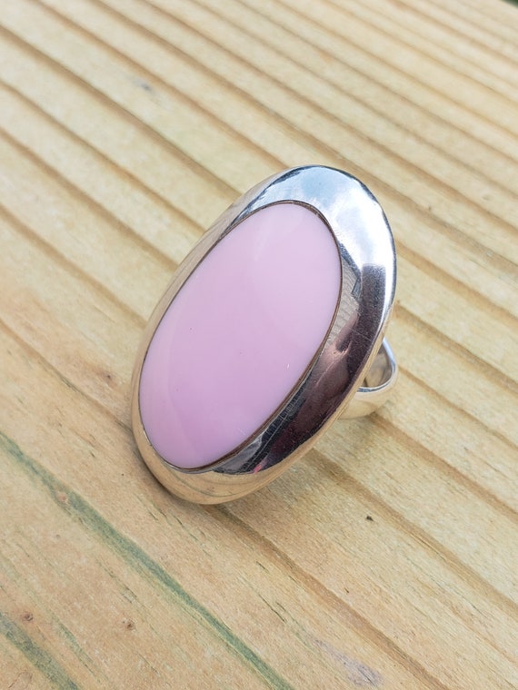 Sterling Silver Ring With Pink Jasper  - Jasper Ri