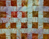 New for March CRACKED PLAID Batik - lsbc-4412 Poppy By the Yard