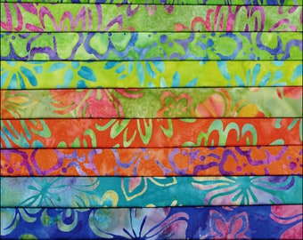 LOT OF 9 FAT QUARTERS JEWEL TONES BATIK LUNN FABRICS SPECIAL EDITION FAT QUARTER